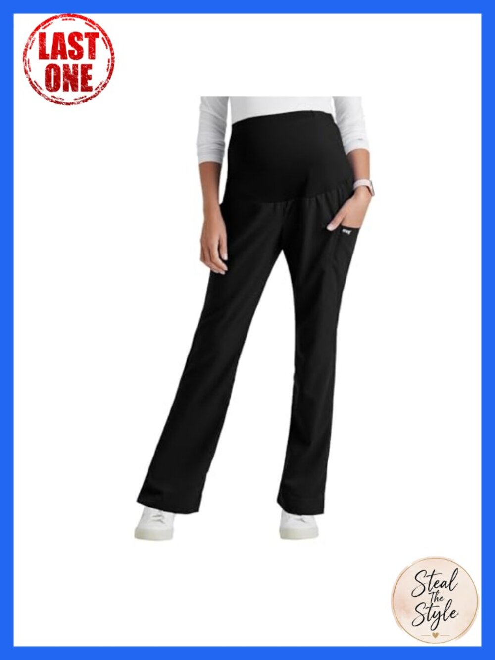 Maternity Scrub Pants Cargo High Rise Skinny Slim Fit Medical
